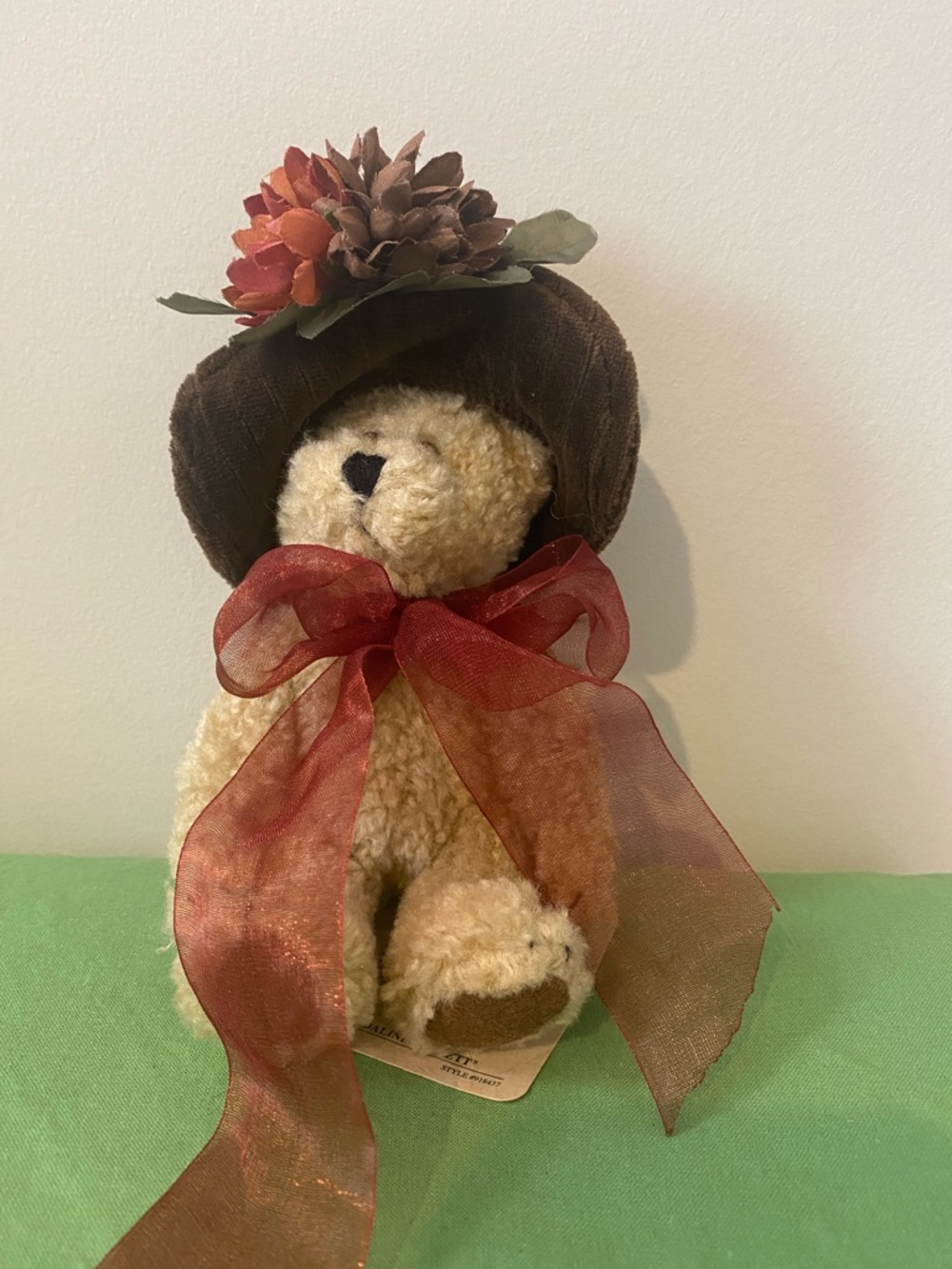 Boyd’s Bear “Adaline” Bearett with Brown Hat and Rust Bow